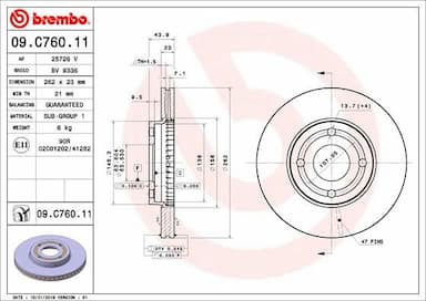 Bremžu diski BREMBO 09.C760.11 1