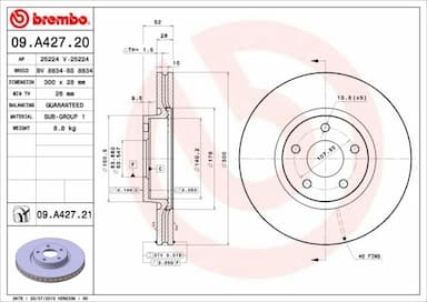 Bremžu diski BREMBO 09.A427.21 1