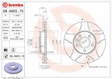 Bremžu diski BREMBO 09.A905.75 1