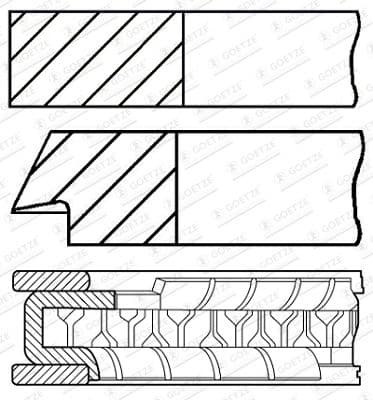 Virzuļa gredzenu komplekts GOETZE ENGINE 08-446700-00 1