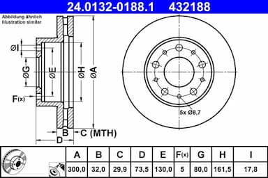 Bremžu diski ATE 24.0132-0188.1 1