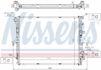 Radiators, Motora dzesēšanas sistēma NISSENS 65276A 6