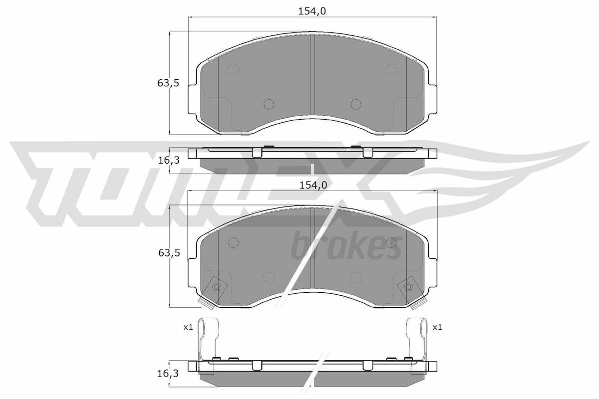 Bremžu uzliku kompl., Disku bremzes TOMEX Brakes TX 15-71 1