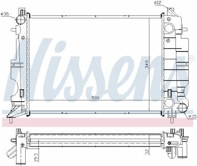 Radiators, Motora dzesēšanas sistēma NISSENS 64037A 5