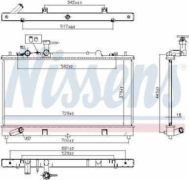 Radiators, Motora dzesēšanas sistēma NISSENS 62464A 6