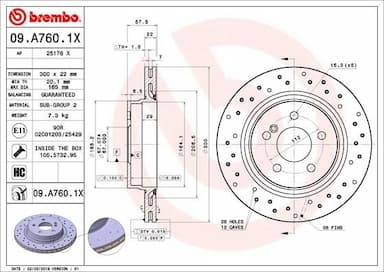 Bremžu diski BREMBO 09.A760.1X 1