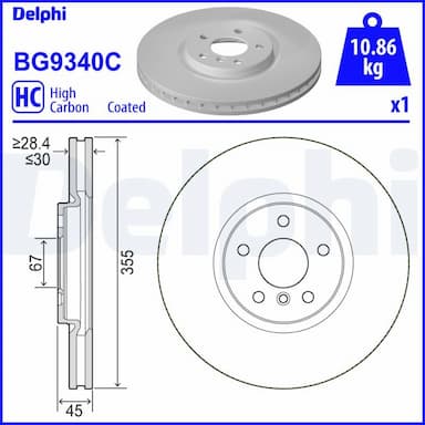 Bremžu diski DELPHI BG9340C 1