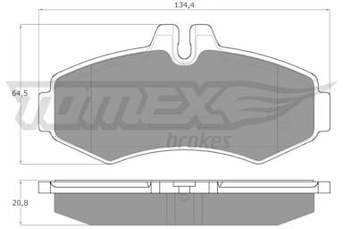 Bremžu uzliku kompl., Disku bremzes TOMEX Brakes TX 12-23 1