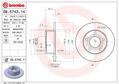 Bremžu diski BREMBO 08.5743.11 1