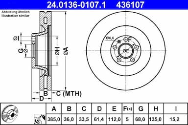 Bremžu diski ATE 24.0136-0107.1 1