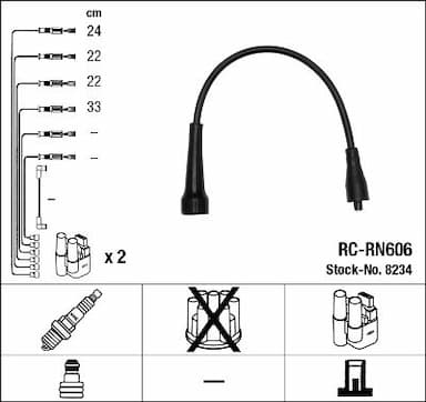 Augstsprieguma vadu komplekts NGK 8234 1