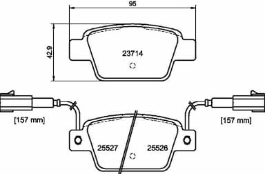 Bremžu uzliku kompl., Disku bremzes HELLA 8DB 355 020-181 1