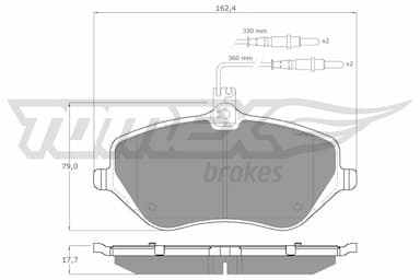 Bremžu uzliku kompl., Disku bremzes TOMEX Brakes TX 14-68 1