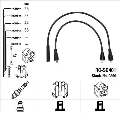 Augstsprieguma vadu komplekts NGK 0899 1