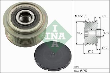 Ģeneratora brīvgaitas mehānisms INA 535 0035 10 1