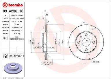 Bremžu diski BREMBO 09.A236.11 1