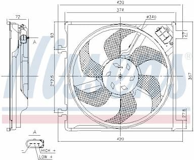 Ventilators, Motora dzesēšanas sistēma NISSENS 85869 5