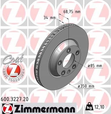 Bremžu diski ZIMMERMANN 600.3227.20 1