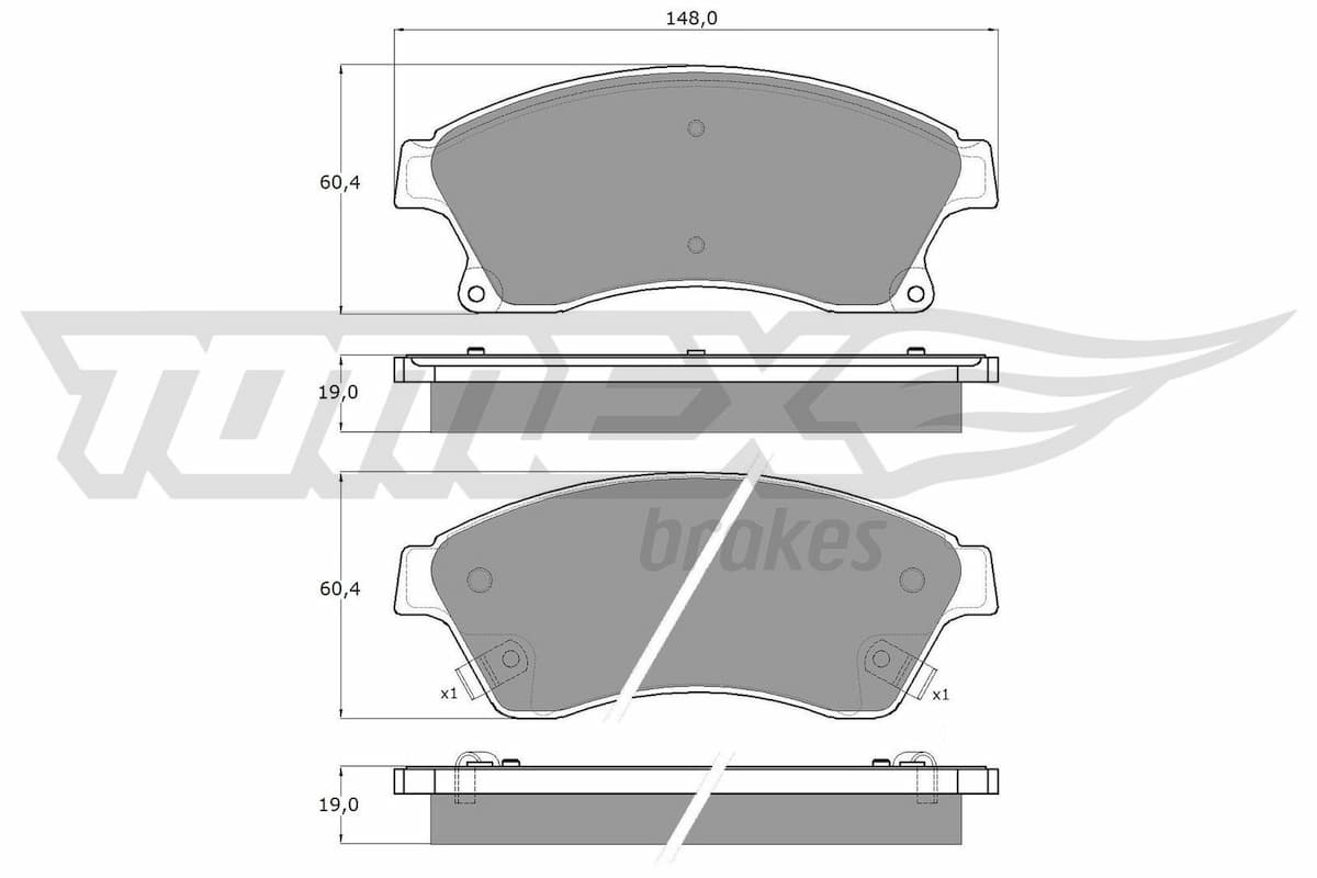 Bremžu uzliku kompl., Disku bremzes TOMEX Brakes TX 16-50 1