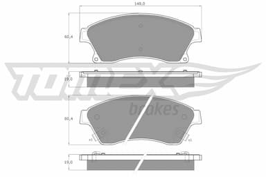 Bremžu uzliku kompl., Disku bremzes TOMEX Brakes TX 16-50 1