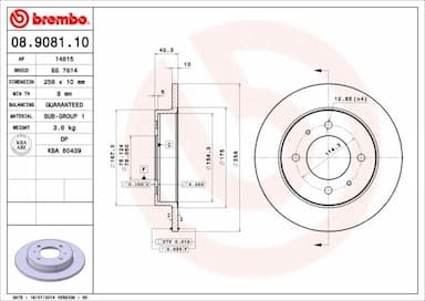 Bremžu diski BREMBO 08.9081.10 1