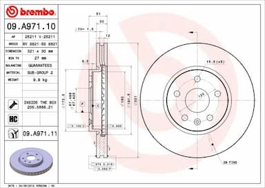 Bremžu diski BREMBO 09.A971.11 1