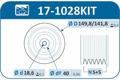 Siksnas skriemeļa komplekts, Kloķvārpsta IJS GROUP 17-1028KIT 2