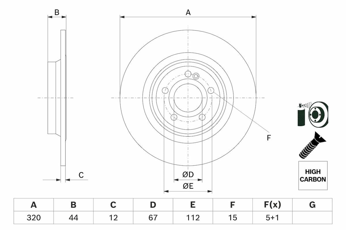 Bremžu diski BOSCH 0 986 479 F13 1