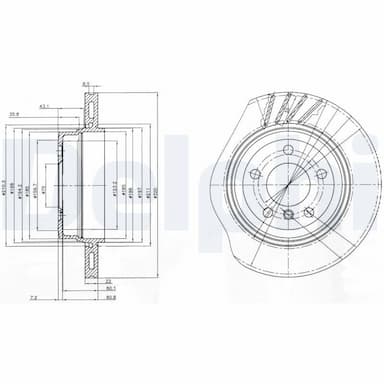 Bremžu diski DELPHI BG3943 1