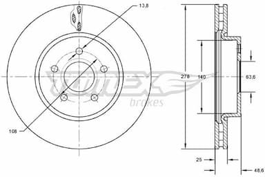 Bremžu diski TOMEX Brakes TX 73-02 1