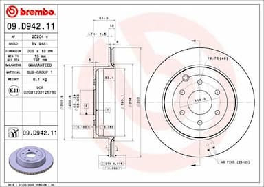 Bremžu diski BREMBO 09.D942.11 1