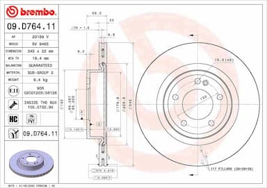 Bremžu diski BREMBO 09.D764.11 1