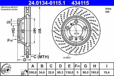 Bremžu diski ATE 24.0134-0115.1 1