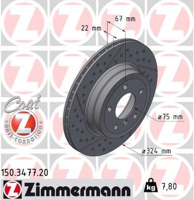 Bremžu diski ZIMMERMANN 150.3477.20 1