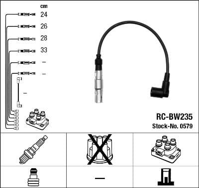 Augstsprieguma vadu komplekts NGK 0579 1