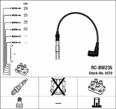 Augstsprieguma vadu komplekts NGK 0579 1