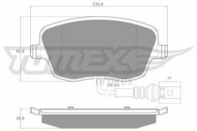 Bremžu uzliku kompl., Disku bremzes TOMEX Brakes TX 13-591 1