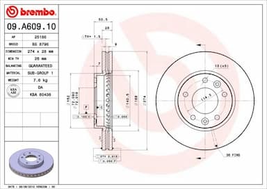 Bremžu diski BREMBO 09.A609.10 1