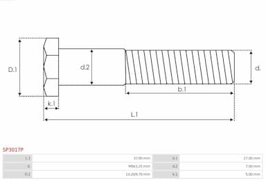 Remkomplekts, Starteris AS-PL SP3017P 2