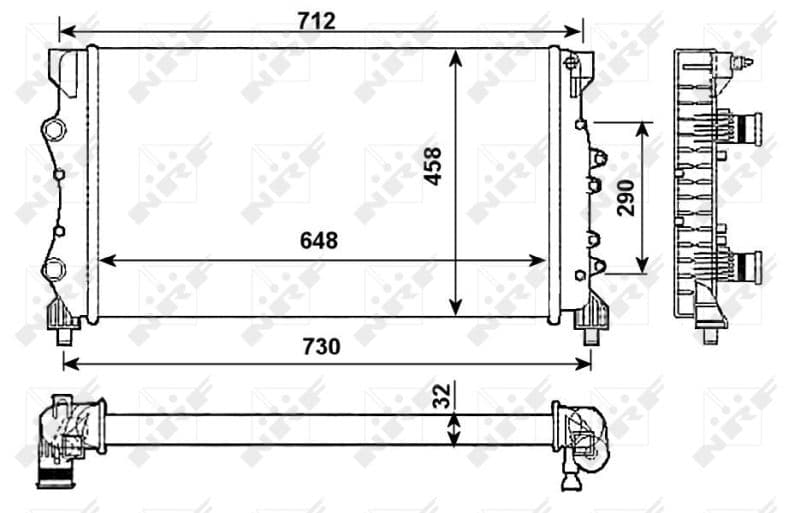 Radiators, Motora dzesēšanas sistēma NRF 53990 1