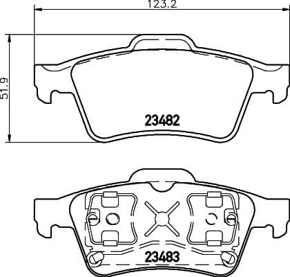 Bremžu uzliku kompl., Disku bremzes HELLA 8DB 355 009-121 1