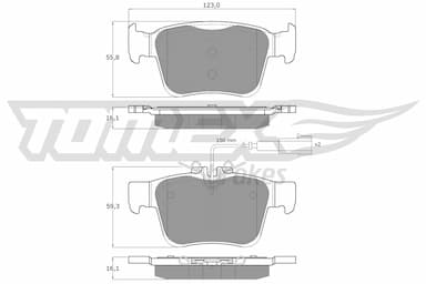 Bremžu uzliku kompl., Disku bremzes TOMEX Brakes TX 18-161 1