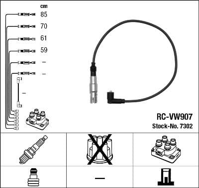 Augstsprieguma vadu komplekts NGK 7302 1