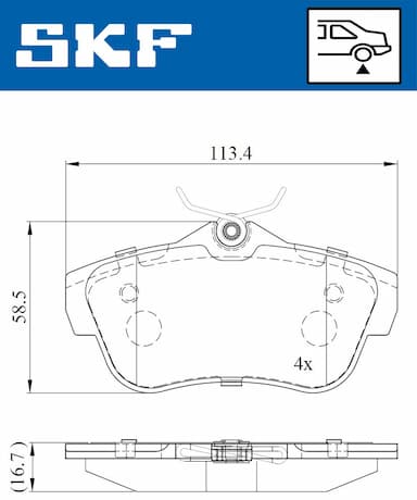 Bremžu uzliku kompl., Disku bremzes SKF VKBP 90061 6