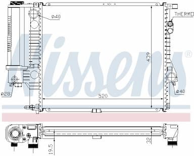 Radiators, Motora dzesēšanas sistēma NISSENS 60607A 6