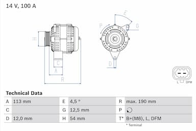 Ģenerators BOSCH 0 986 081 410 1