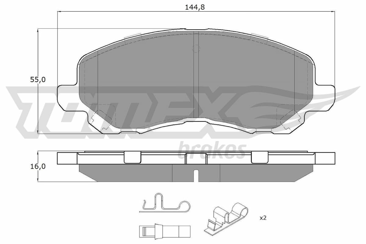 Bremžu uzliku kompl., Disku bremzes TOMEX Brakes TX 15-27 1