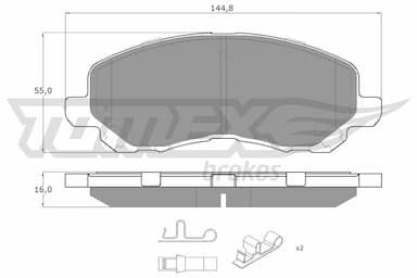 Bremžu uzliku kompl., Disku bremzes TOMEX Brakes TX 15-27 1