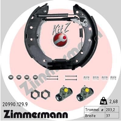 Bremžu loku komplekts ZIMMERMANN 20990.129.9 1