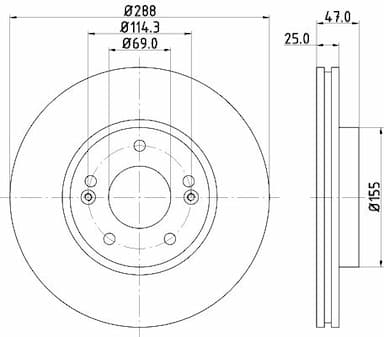 Bremžu diski HELLA 8DD 355 126-431 4